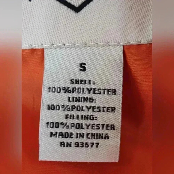 St. John's Bay Men's Navy Insulated Puffer Vest | Orange lining | Size Small - Picture 5 of 6